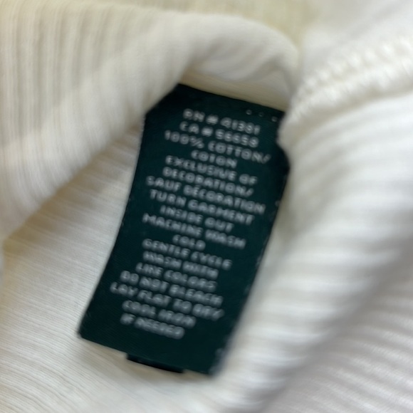 Petite  Lauren Ralph Lauren White Ribbed Top with 1/4 Zipper - Picture 8 of 14